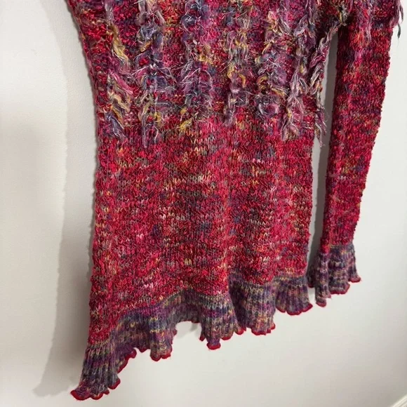 Chic Ruffled Knit Sweater in Multicolor - Picture 6 of 15